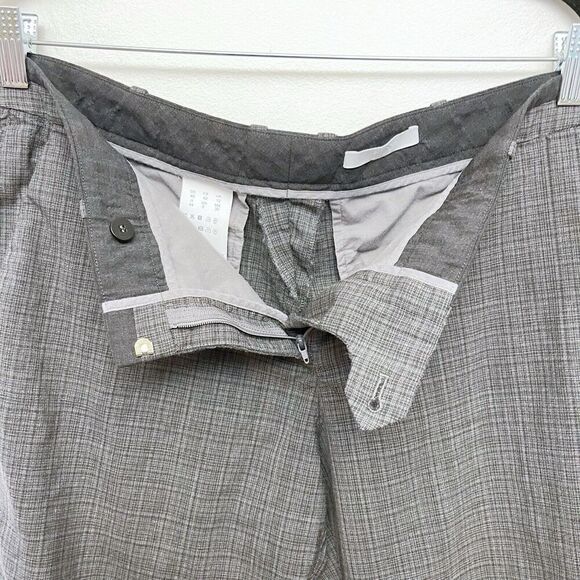 Boss Hugo Boss Womens Size 8 Gray Plaid Raw Hem Dress Pant Wool - Picture 6 of 11